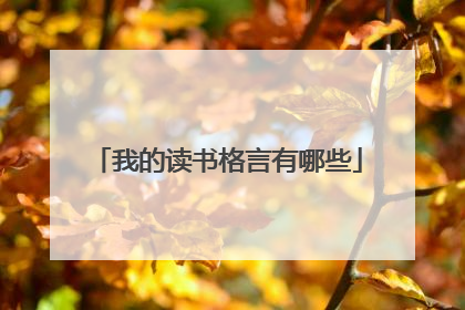 我的读书格言有哪些