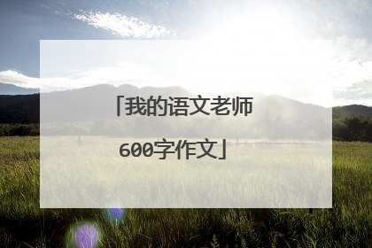 我的语文老师600字作文