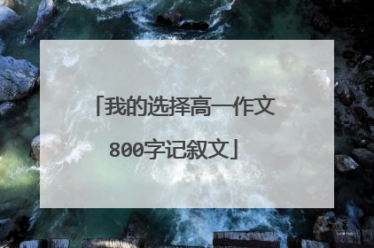 我的选择高一作文800字记叙文