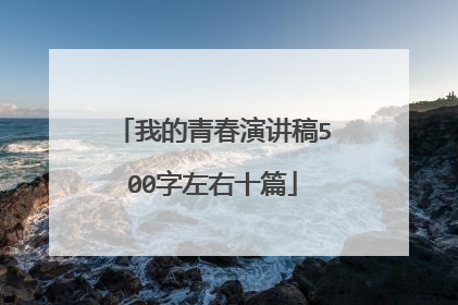 我的青春演讲稿500字左右十篇