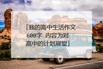 我的高中生活作文600字 内容为对高中的计划展望