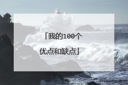 我的100个优点和缺点