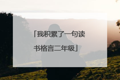 我积累了一句读书格言二年级