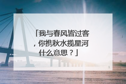 我与春风皆过客,你携秋水揽星河什么意思?
