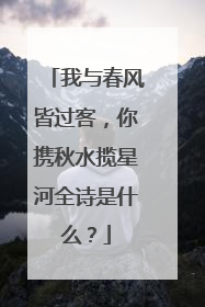 我与春风皆过客,你携秋水揽星河全诗是什么?