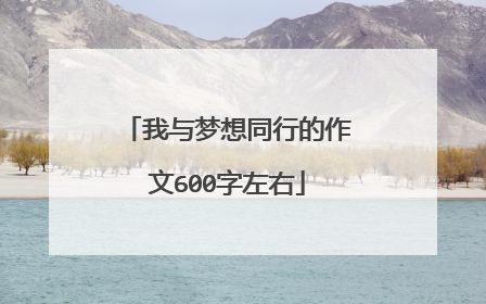 我与梦想同行的作文600字左右