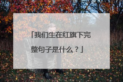 我们生在红旗下完整句子是什么?