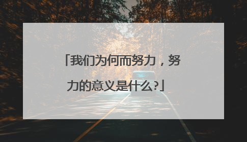 我们为何而努力,努力的意义是什么?