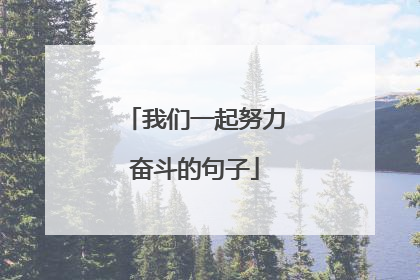 我们一起努力奋斗的句子