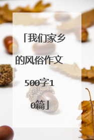 我们家乡的风俗作文500字10篇