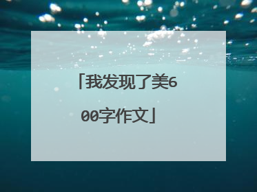 我发现了美600字作文