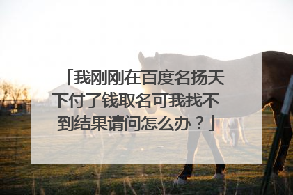 我刚刚在百度名扬天下付了钱取名可我找不到结果请问怎么办?