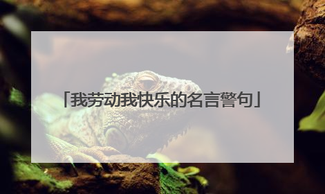 我劳动我快乐的名言警句