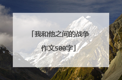 我和他之间的战争 作文500字
