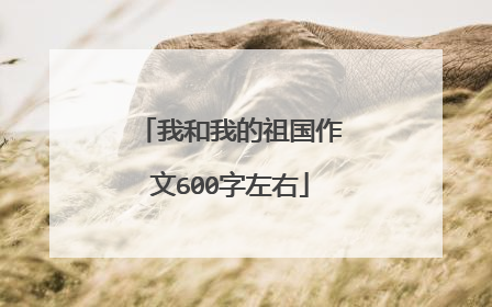 我和我的祖国作文600字左右