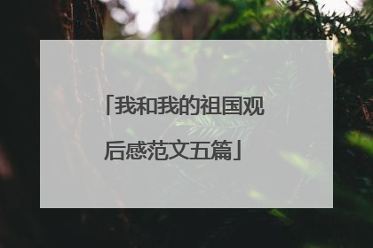 我和我的祖国观后感范文五篇