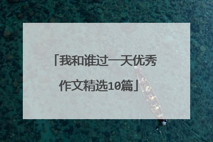 我和谁过一天优秀作文精选10篇