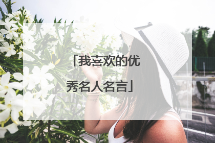 我喜欢的优秀名人名言