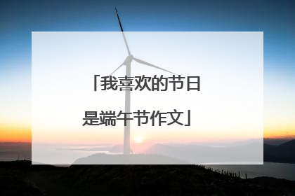 我喜欢的节日是端午节作文