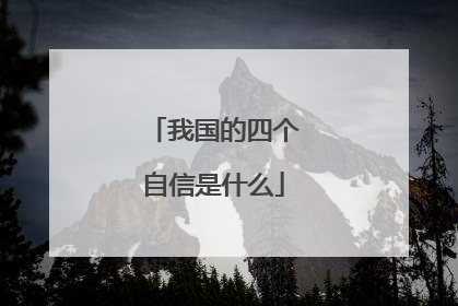 我国的四个自信是什么
