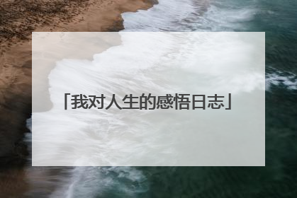 我对人生的感悟日志