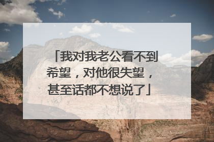 我对我老公看不到希望，对他很失望，甚至话都不想说了