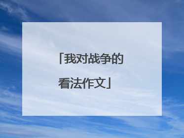 我对战争的看法作文