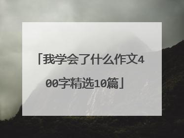 我学会了什么作文400字精选10篇
