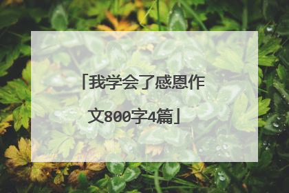 我学会了感恩作文800字4篇