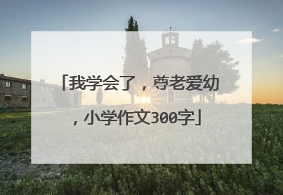 我学会了,尊老爱幼,小学作文300字