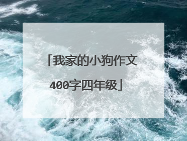 我家的小狗作文400字四年级