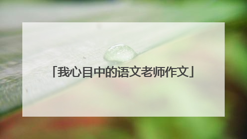 我心目中的语文老师作文