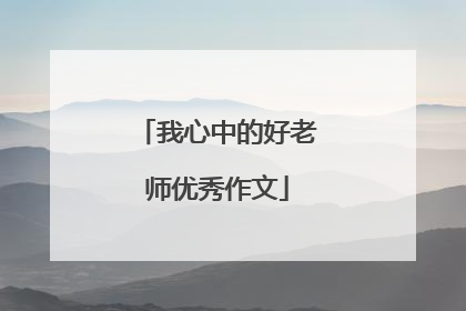 我心中的好老师优秀作文