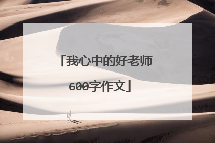 我心中的好老师600字作文