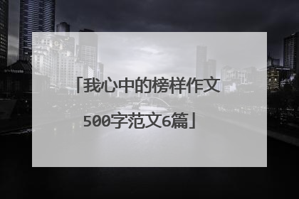 我心中的榜样作文500字范文6篇