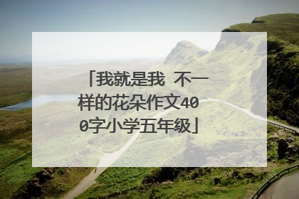 我就是我 不一样的花朵作文400字小学五年级