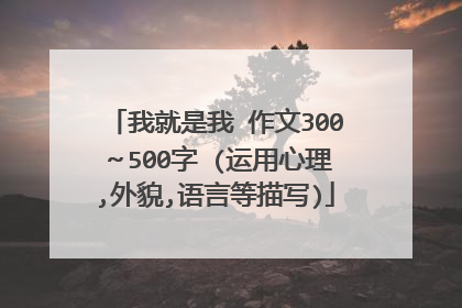 我就是我 作文300～500字 (运用心理,外貌,语言等描写)