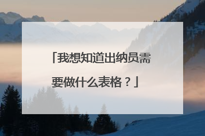 我想知道出纳员需要做什么表格？