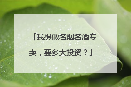 我想做名烟名酒专卖，要多大投资？