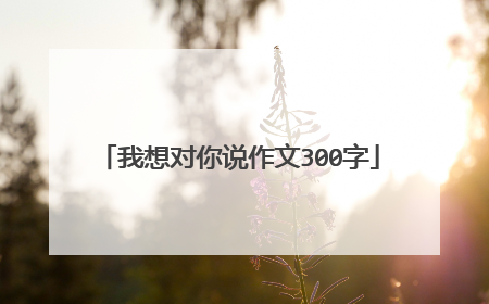 我想对你说作文300字