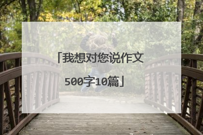 我想对您说作文500字10篇