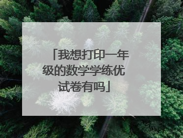 我想打印一年级的数学学练优试卷有吗