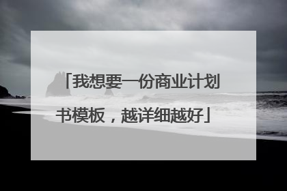 我想要一份商业计划书模板,越详细越好