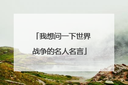 我想问一下世界战争的名人名言