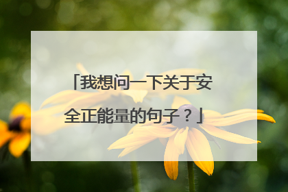 我想问一下关于安全正能量的句子?