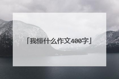 我懂什么作文400字