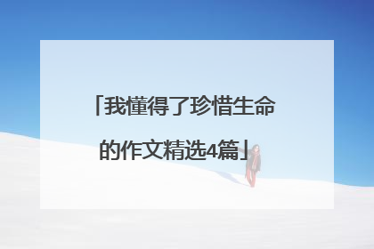 我懂得了珍惜生命的作文精选4篇