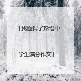 我懂得了珍惜中学生满分作文