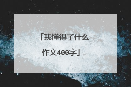我懂得了什么作文400字