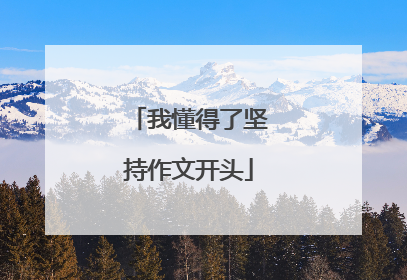 我懂得了坚持作文开头